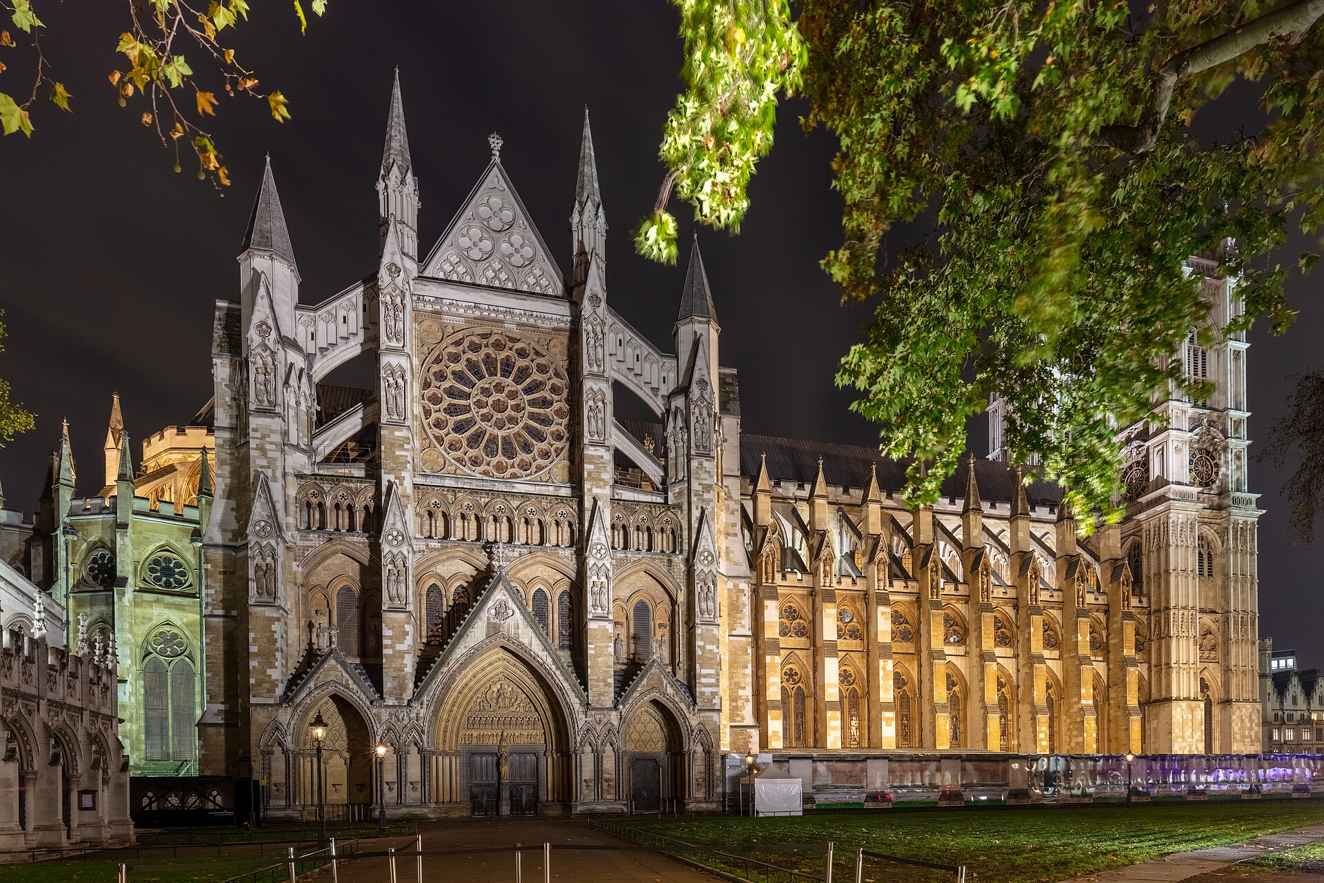 Gothic facade of Westminster Abbey