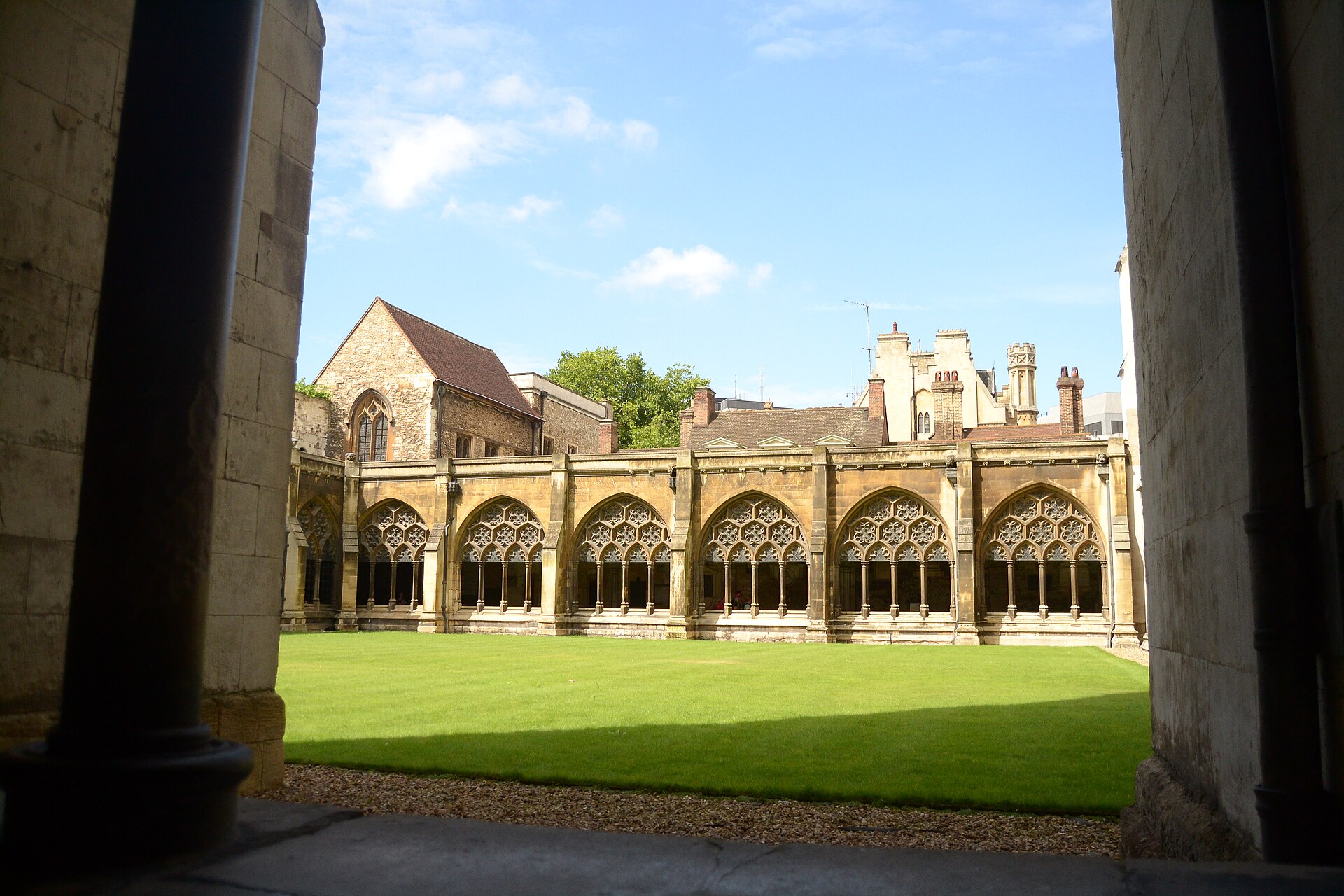 Stone cloister walkway at Westminster Abbey