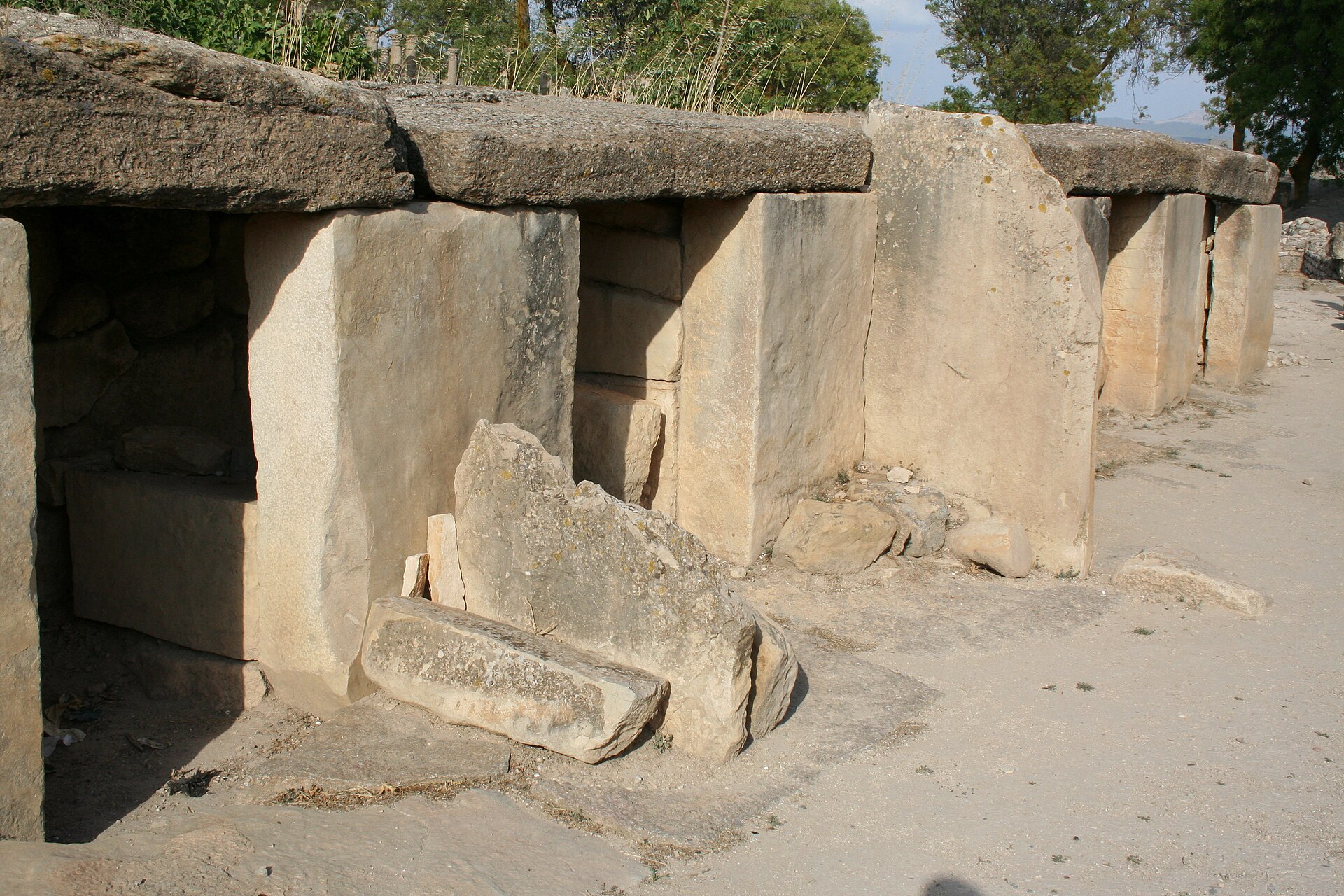 Ancient megalithic stone tombs in the Tunisian countryside