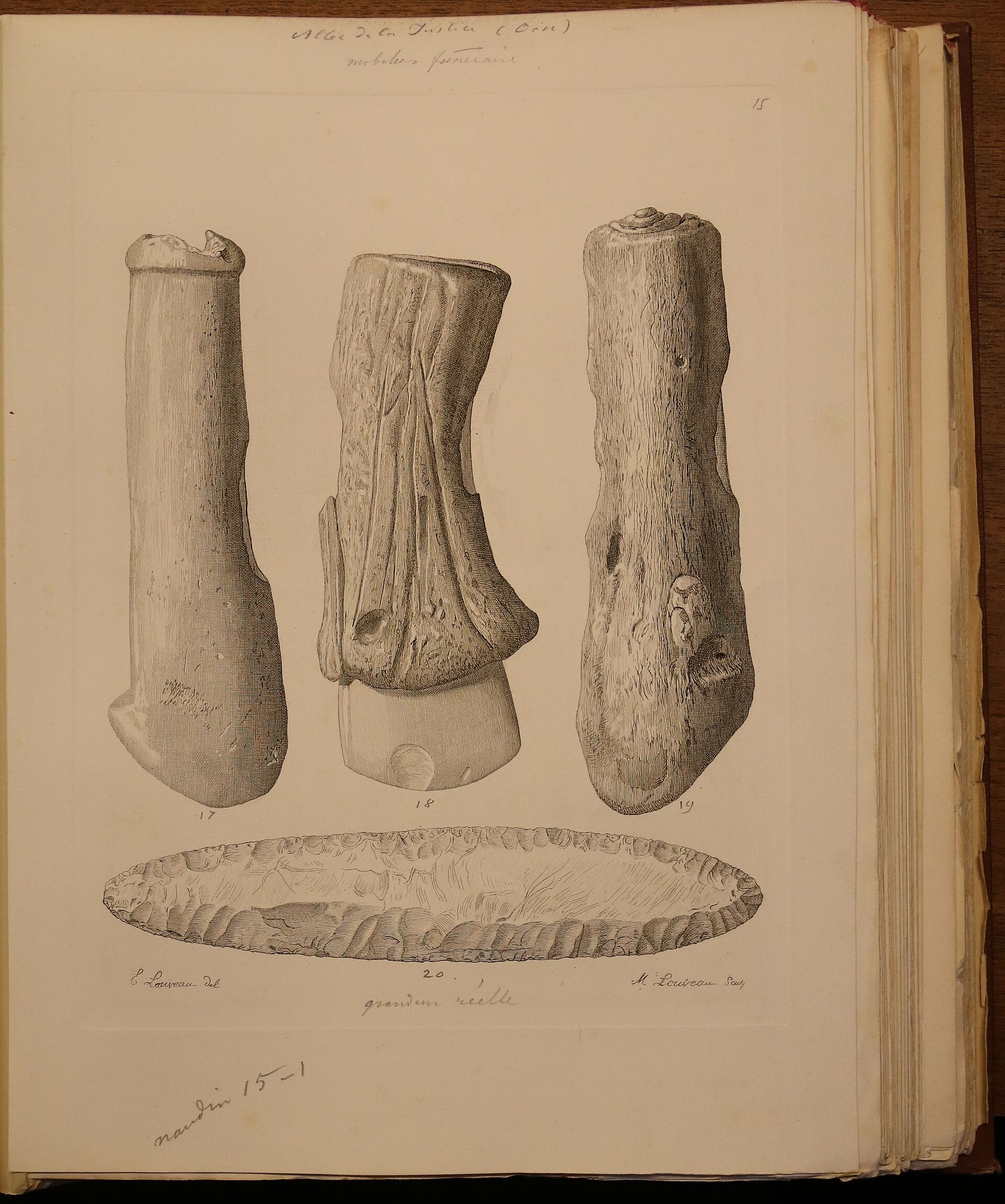 Engraved plate of French megalithic tombs