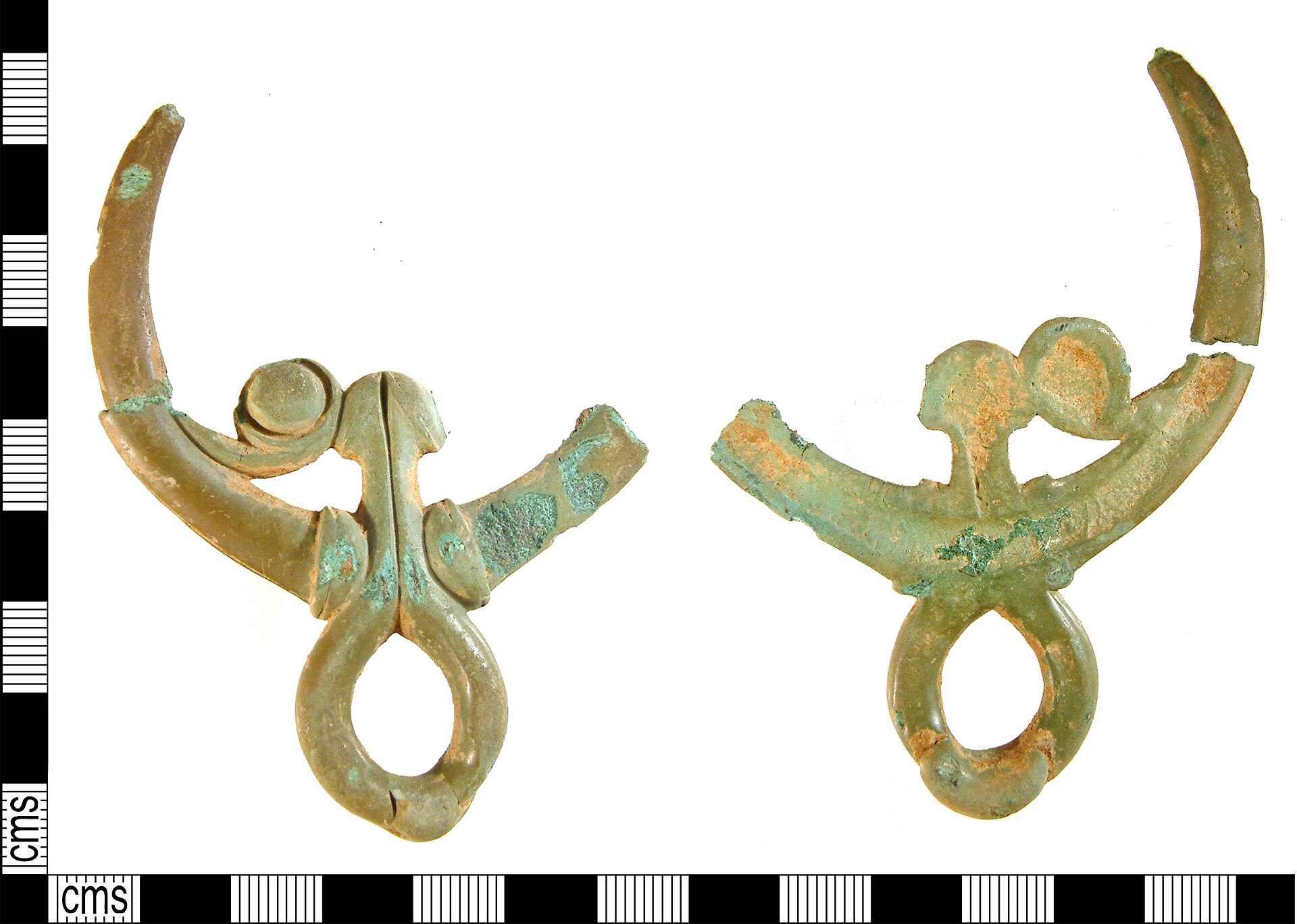 Fragment of bronze bridle bit rein-ring