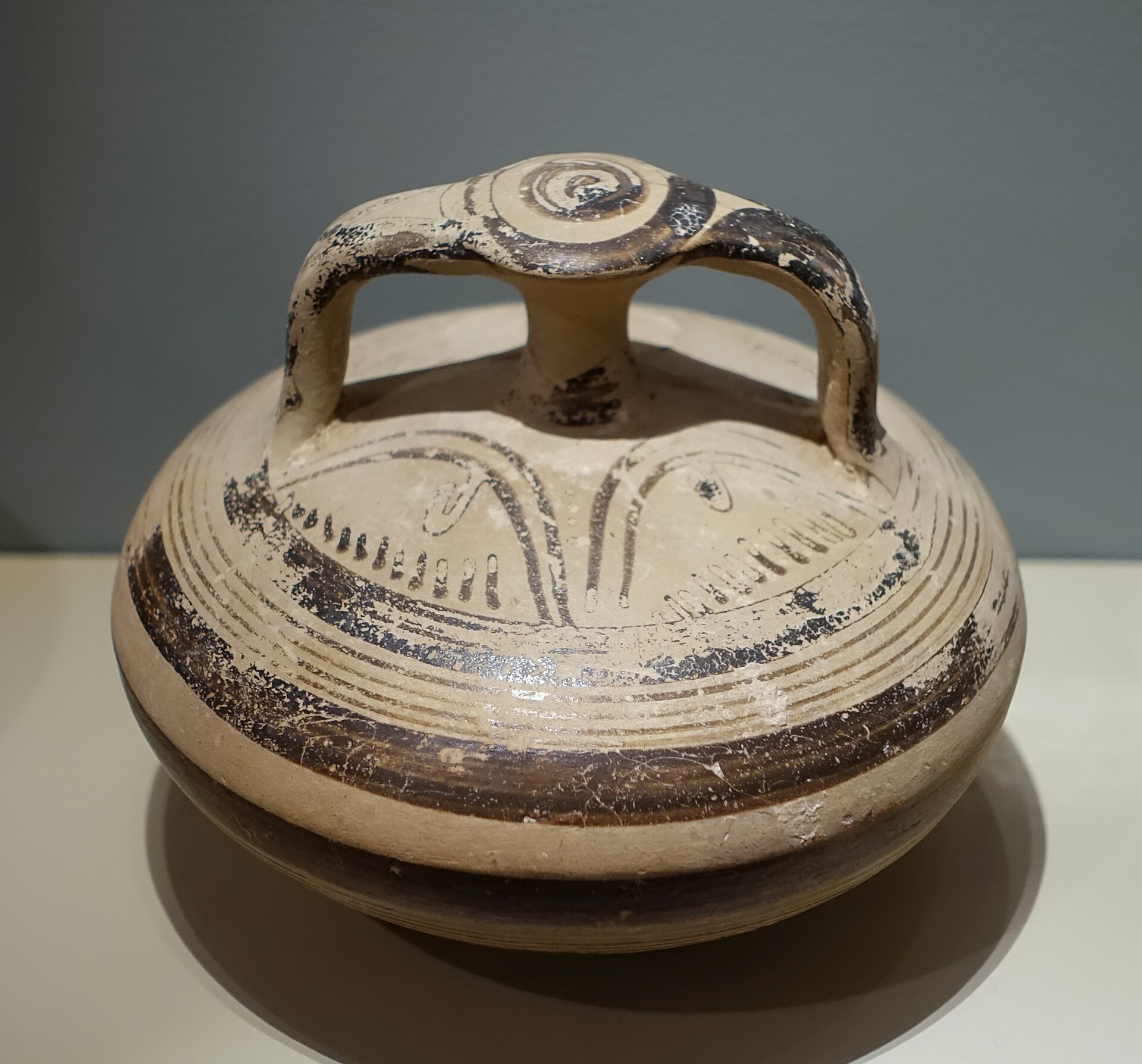 Terracotta Late Bronze Age Cypriot stirrup jar