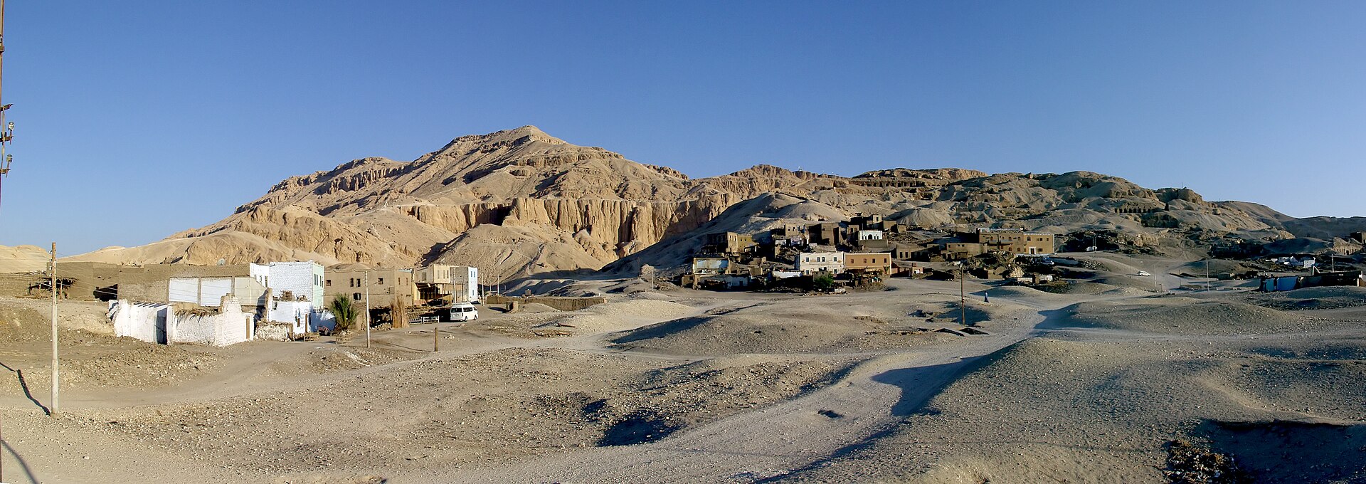 Hillside of Sheikh Abd el-Qurna with tomb entrances in the Theban Necropolis