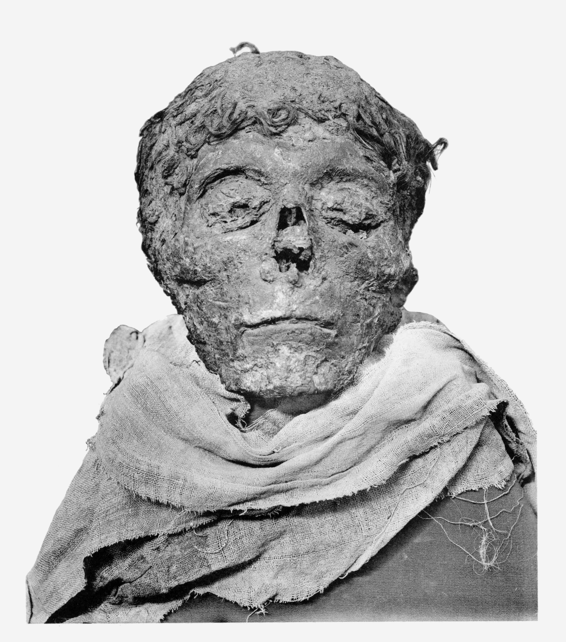 Mummified head of a pharaoh