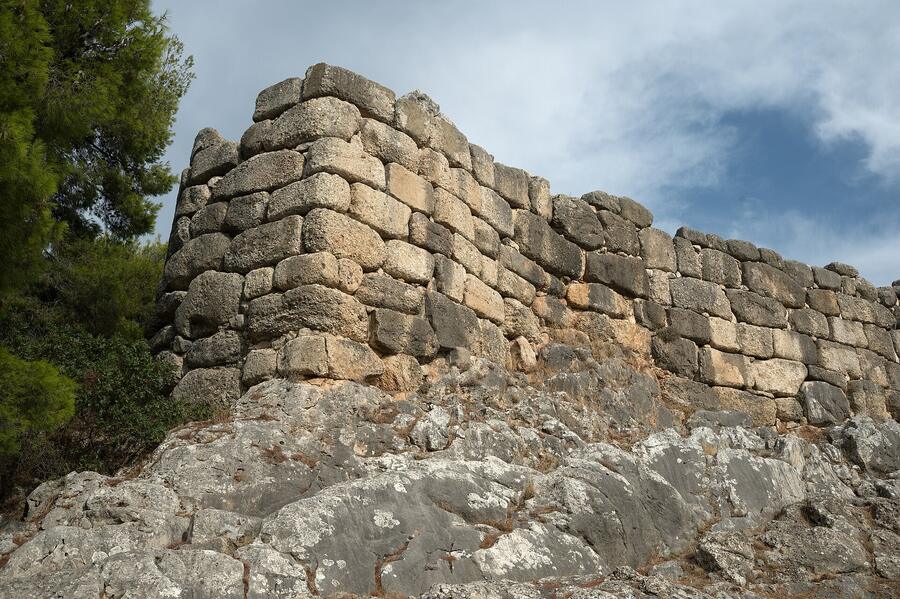 Cyclopean wall on the approach to the Lion Gate