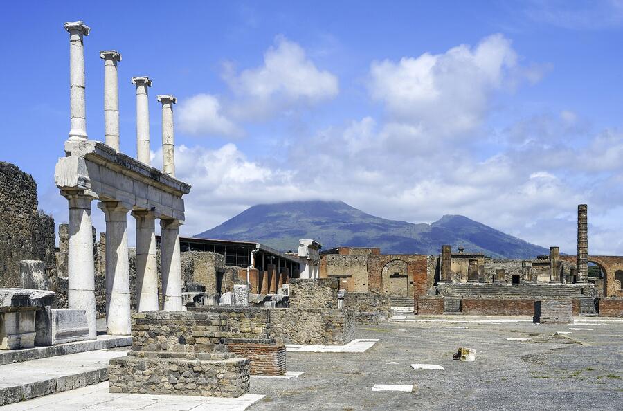 The Forum with Vesuvius behind