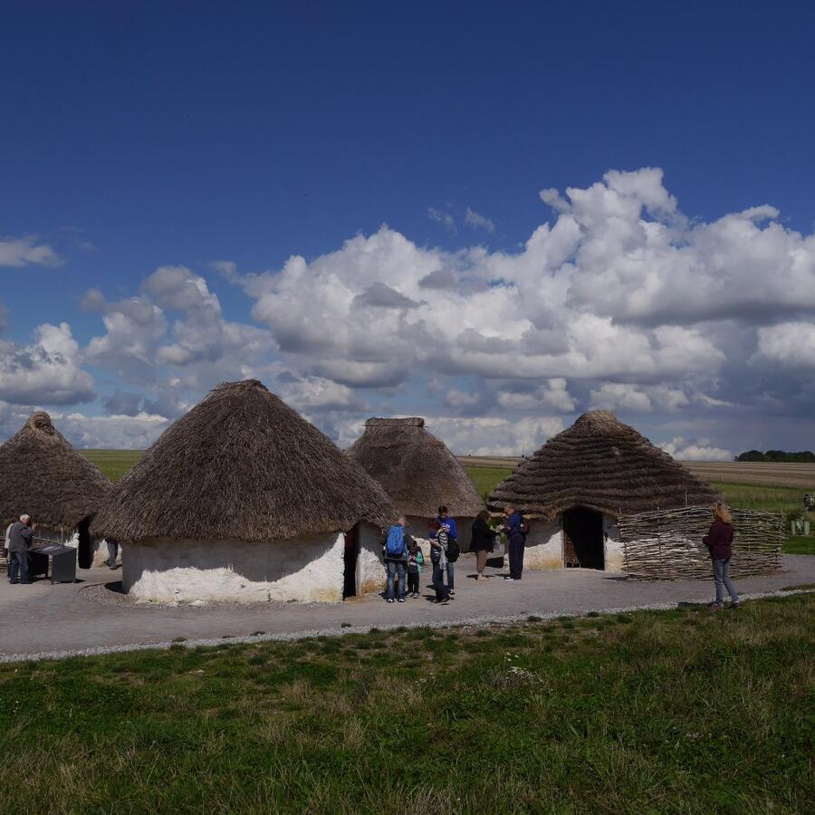 Replica Neolithic houses at the visitor centre