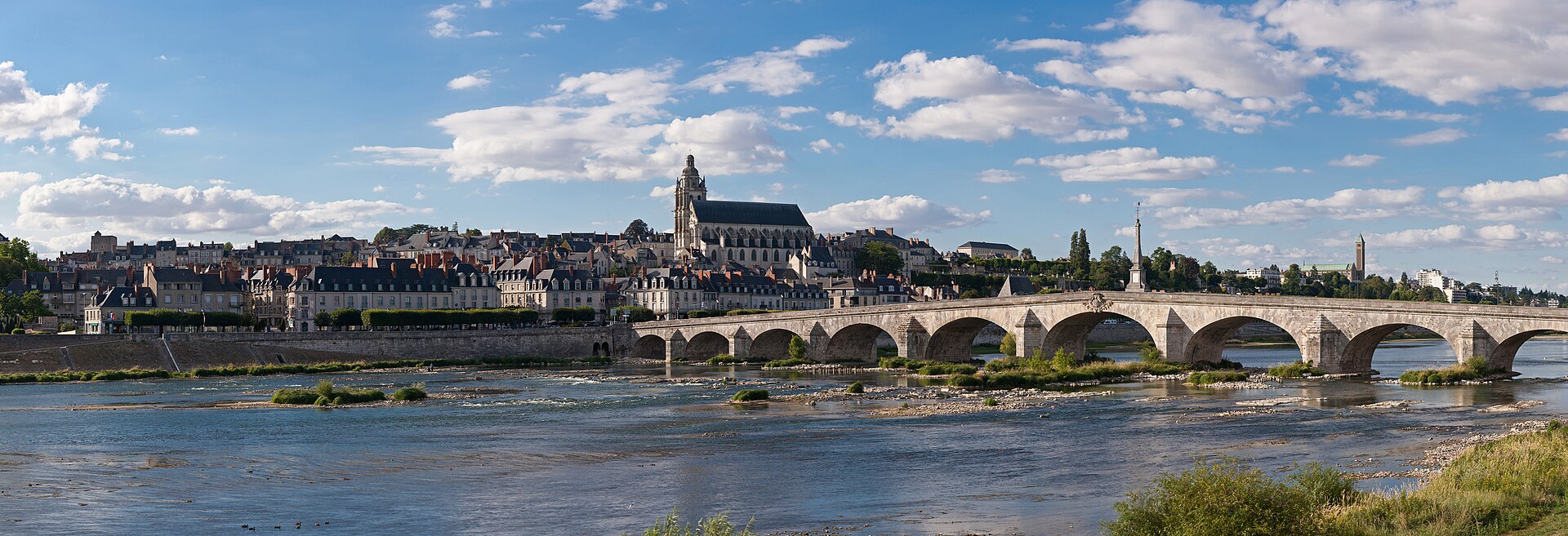 Panorama of the town of Blois along the Loire River