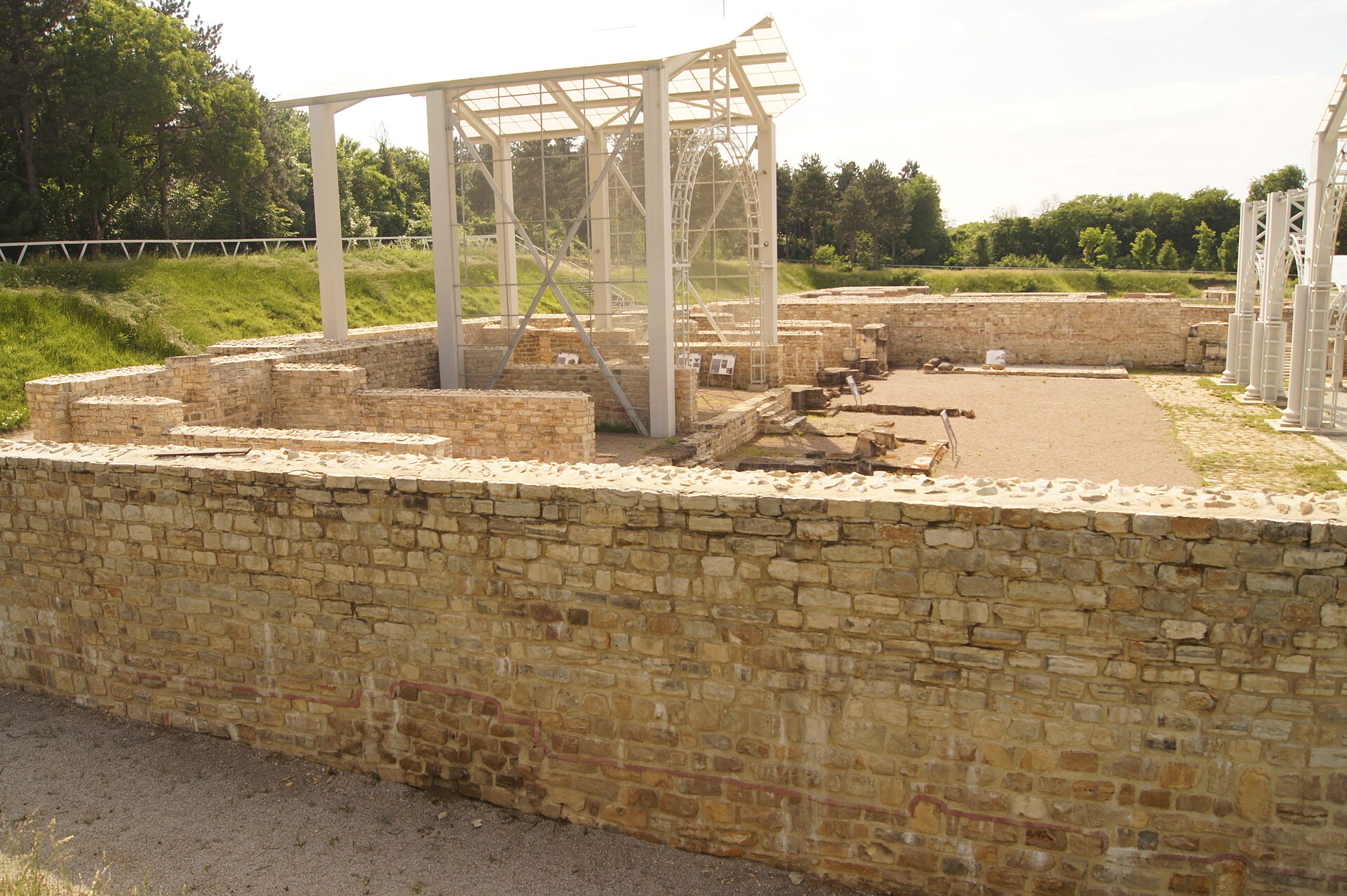 Ruins of the headquarters building at the Roman fortress of Novae