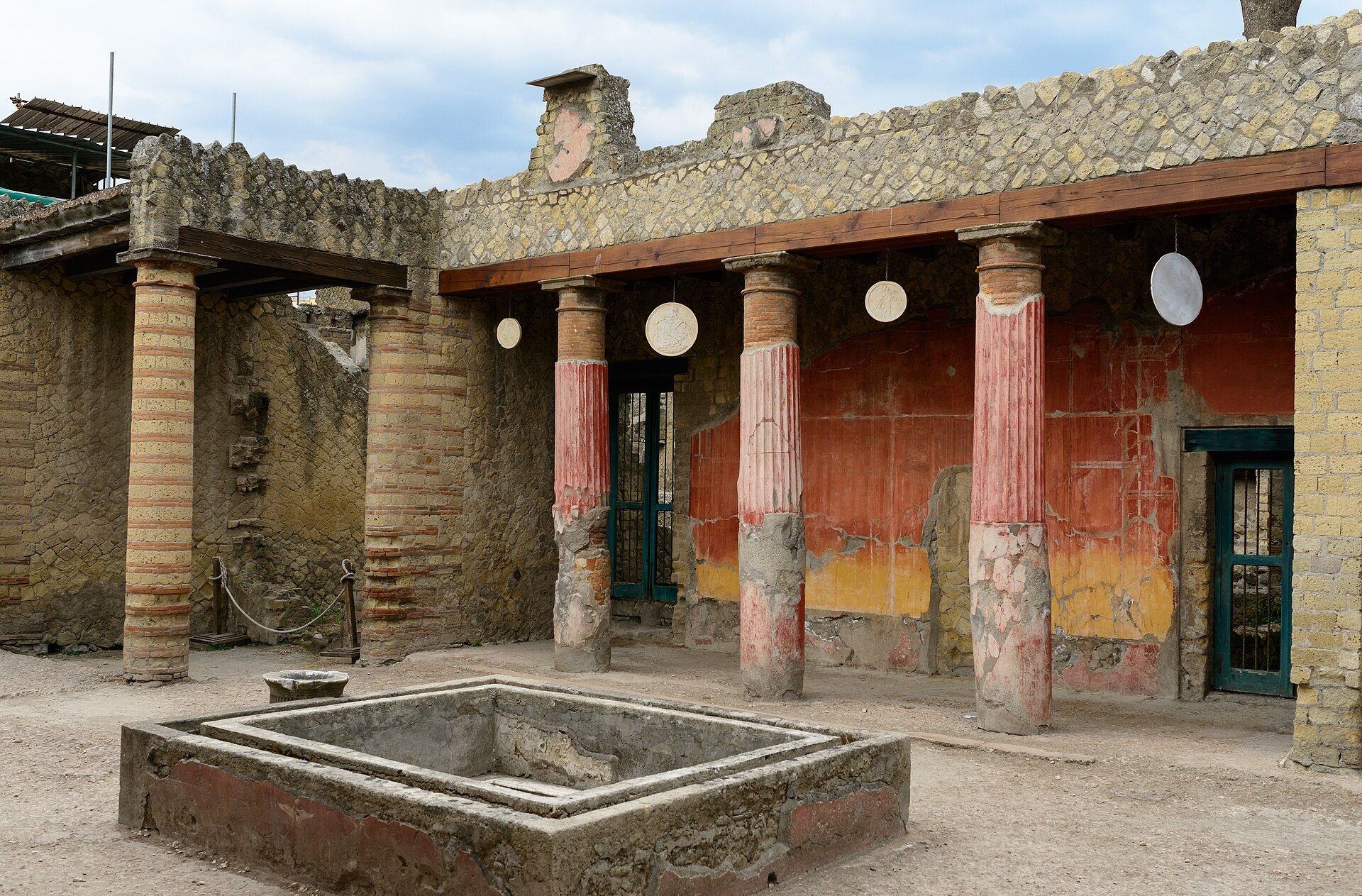 Ruined Roman house atrium at Herculaneum