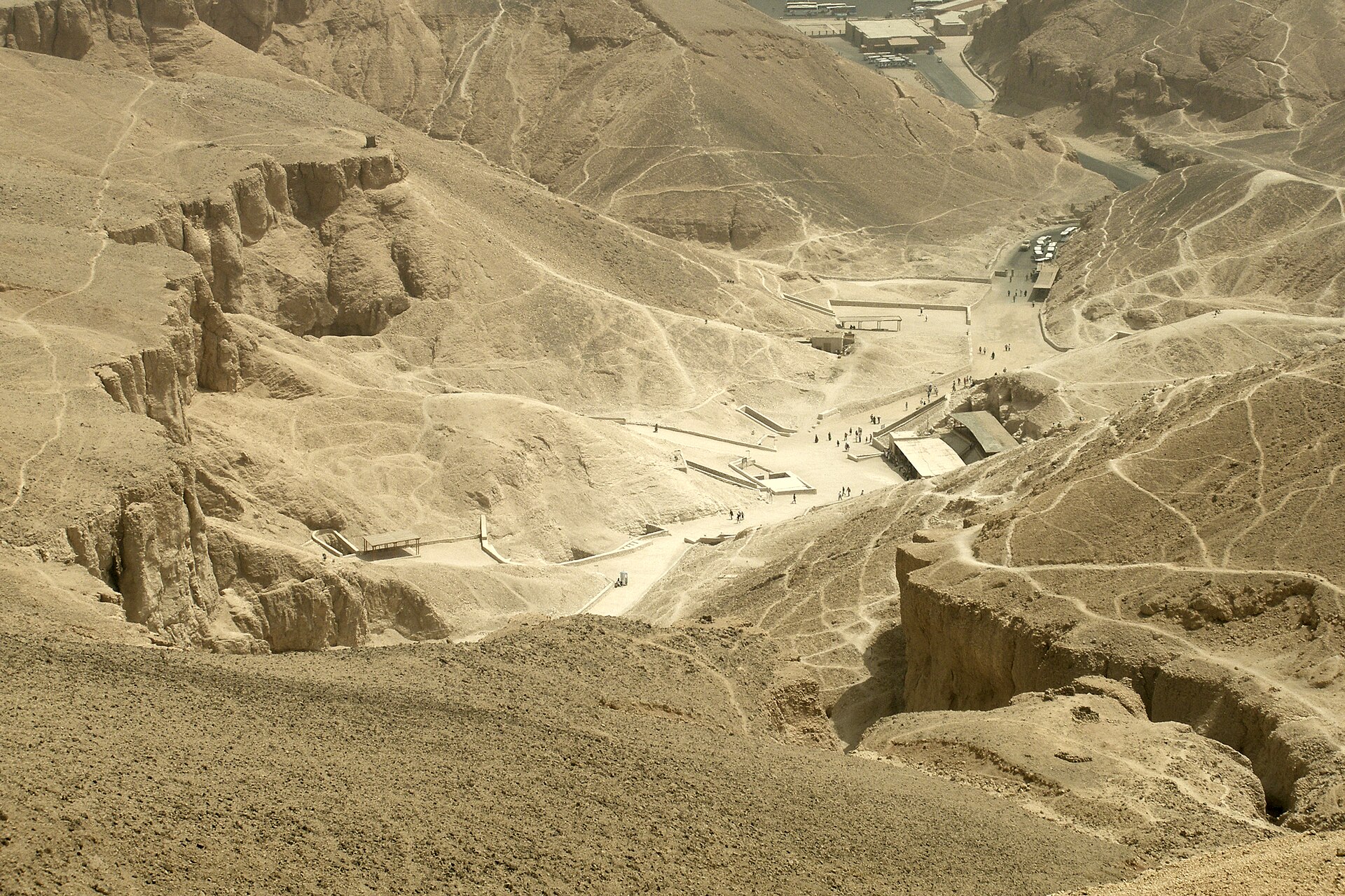 Aerial view of the Valley of the Kings in Egypt