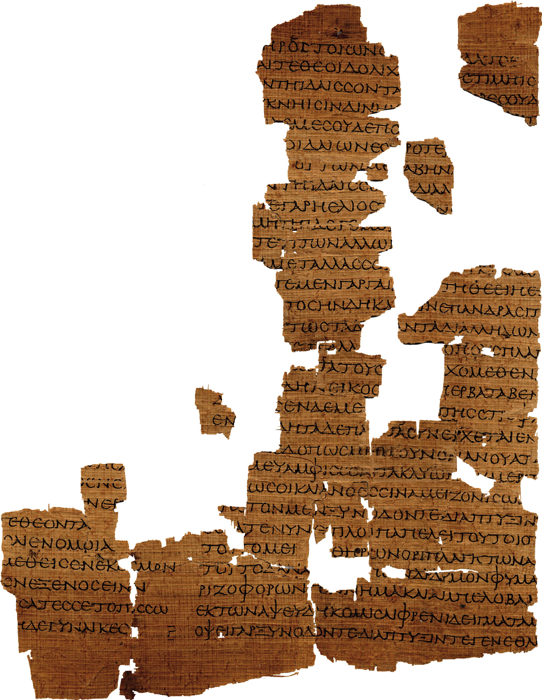 Fragments of an ancient Greek papyrus with Empedocles' verses