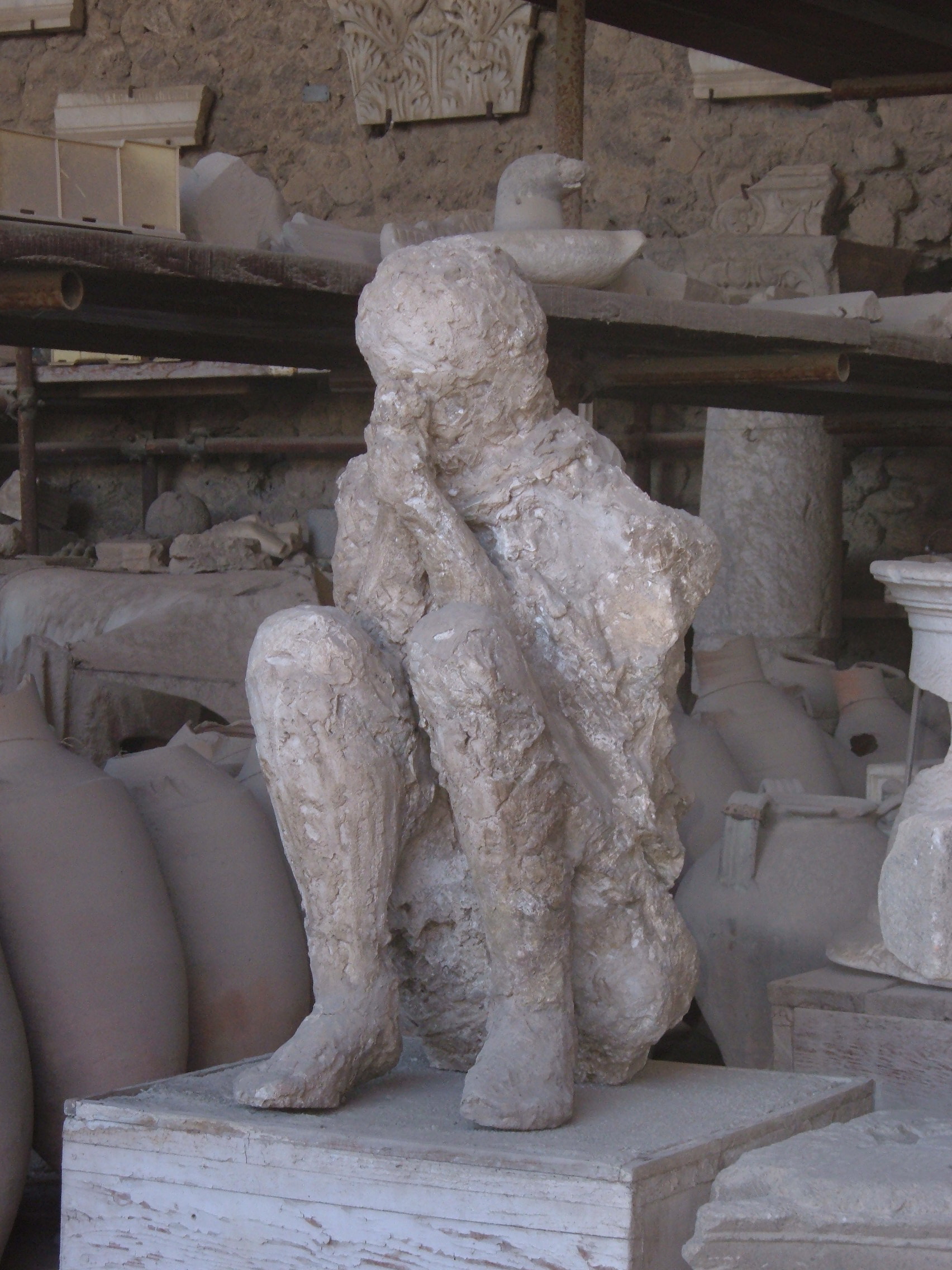 Plaster cast of a human body from Pompeii